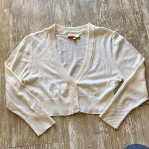 Elegant White Button-Up Cardigan